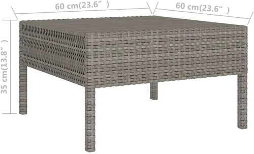 Miniatura 5 de Ensemble Salon de Jardin 9 Pièces Gris Résine Tressée PE Acier Revêtu Poudre Confortable Pour Terrasse Balcon Jardin Extérieur Modulable Résistant