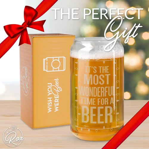 Miniatura 3 de Vaso de cerveza: es el momento más maravilloso para un regalo de Navidad con cerveza para hombres y mujeres