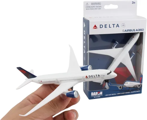 Miniatura 4 de Daron Avión de Juguete – Delta Air Lines Airbus A350 – Modelo de Avión de Juguete de Metal Fundido a Presión con Piezas de Plástico para Niños a