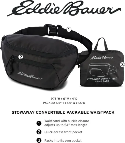 Miniatura 6 de Eddie Bauer Stowaway - Chaleco plegable hecho de poliéster Ripstop con 2 bolsillos seguros con cremallera