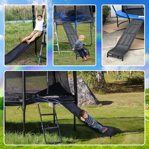 Miniatura 6 de Tobogán de trampolín de 10, 12, 14, 15, 16 pies, accesorios de trampolín con efecto de amortiguación, adecuado para que los niños suban y se
