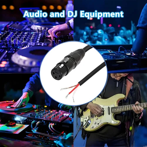 Miniatura 7 de Cable de micrófono XLR de 3 pines, XLR de 3 pines hembra a cable desnudo, cable de altavoz de extremo abierto, cable de audio de repuesto para DJ/PA