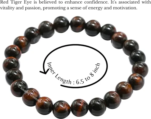 Miniatura 174 de Amazing Gemstone Pulsera de cristal para mujeres y hombres, pulsera de cristal curativo de protección, pulsera elástica con cuentas de piedras