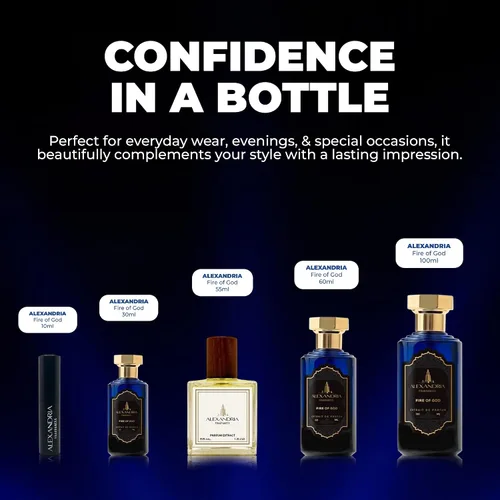 Miniatura 7 de Alexandria Fragrances Perfume Fire of God – Eau de Parfum unisex prémium con Oud, Nagarmotha, ámbar y almizcle, fragancia con cumarina, jazmín
