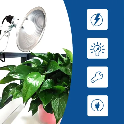 Miniatura 5 de Reflector de aluminio, enchufe E26 de 150 vatios (no incluye bombilla), cable de 6 pies 18/2 SPT-2