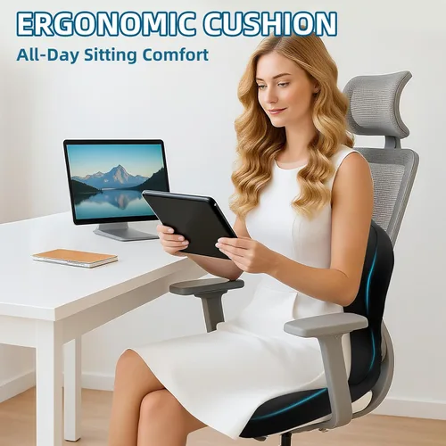 Miniatura 2 de Cojín de Asiento Extra Grande - Cojín de Espuma Viscoelástica para Silla de Oficina, Asiento de Coche, Avión - Alivio del Dolor de Ciática, Cadera