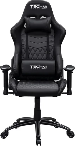 Miniatura 5 de Techni Sport RTA-TS51-BK - Silla para juegos, color negro Adjustable lumbar support, adjustable armrests, carbon fiber look, 300 lb capacity