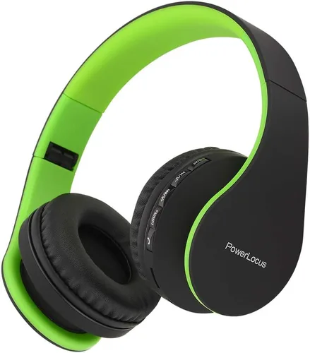 Miniatura 12 de PowerLocus - Audífonos inalámbricos Bluetooth para usar sobre las orejas, estéreo, plegables, con cable y micrófono incorporado para iPhone