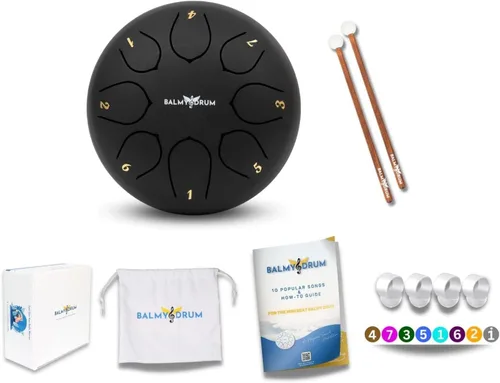 El Tambor Bálsamo - Tambor de Lengua de Acero de 6 Pulgadas de 8 Notas, Instrumento de Tambor de Acero, Tambores para Niños y Adultos, Set de Tambor