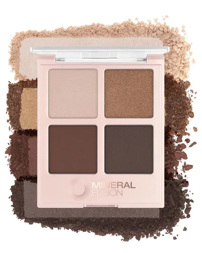 Mineral Fusion Paleta de sombras de ojos | Maquillaje vegano con acabados mate, satinado y brillante | Fórmula natural y ligera (Coffee Break)