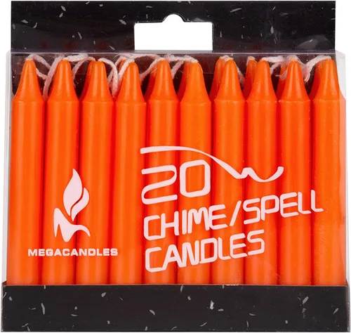 Miniatura 3 de Mega Candles 20 piezas Velas Cónicas Mini Exquisitas Sin Aroma Color Naranja para Hechizos, 4 Pulgadas de Alto x 1/2 Pulgada de Diámetro