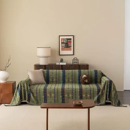 Miniatura 51 de ROOMLIFE Manta Funda Azteca Bohemia para Sofá, Decoración del Hogar Estilo Granja, Fundas de Sofá para Loveseat, Sofás de 2/3 Cojines, Apta