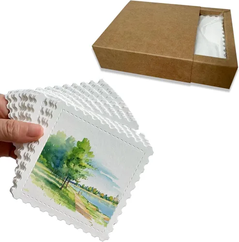 Miniatura 8 de Tarjetas creativas de papel de acuarela, pulpa de algodón de 10.58 oz/m², grano fino y bordes de cubierta, 50 tarjetas comerciales de artistas de 2