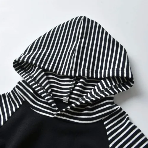 Miniatura 3 de Conjunto de sudadera con capucha de manga larga a rayas para bebé (niño) de Rebey