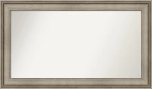 Miniatura 155 de Amanti Art Espejo de baño plateado para sobre el fregadero, 26 x 26 pulgadas, espejo cuadrado de plata antigua, marco de madera tradicional mediano