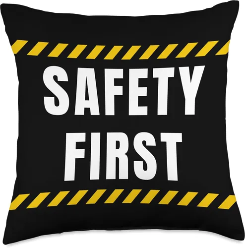 Miniatura 4 de Think safety first Safety First Throw Pillow, 16x16, Multicolor