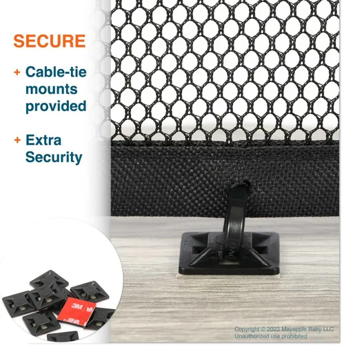 Miniatura 4 de Roving Cove Protector de barandilla para escaleras, 5 x 3 pies, red de seguridad para barandillas para bebés, cubierta de escalera de seguridad