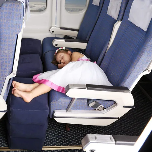 Miniatura 4 de Almohada inflable para reposapies de viaje, almohada de altura ajustable para autos, hogar, oficina, trenes, avión, haz una cama plana para bebés
