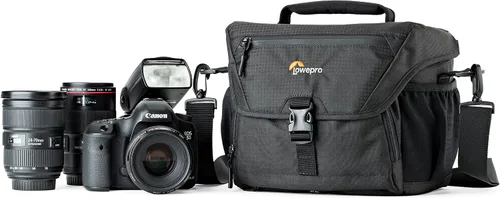 Miniatura 8 de Lowepro LP37123, Nova 180 AW II - Bolsa para cámara, impermeable, personalizable, se adapta a Pro-Depth DSLR con lente, dron compacto, 3-4 lentes