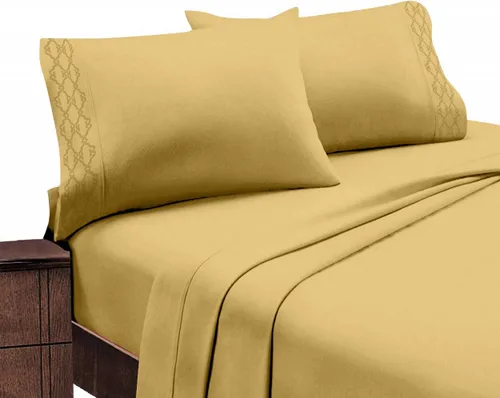 Home Sweet Home - Juego de ropa de cama transpirable extra suave y resistente a las arrugas, juego de sábanas bordadas de lujo con bolsillo profundo