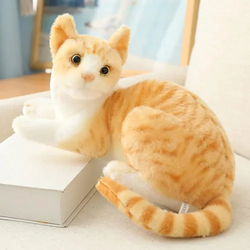 Miniatura 2 de GUDVES Gato naranja atigrado de peluche, animal de peluche para bebé, gato de peluche, juguete de gato de pelo corto de 12 pulgadas (naranja B)
