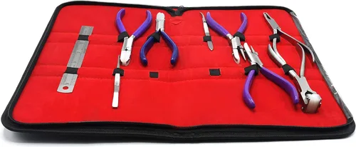 Miniatura 2 de Juego de 9 alicates de reparación de lentes para ojos, marco de gafas y almohadilla de nariz, kit de herramientas de mano óptica