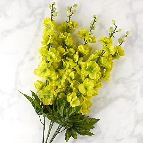 Miniatura 12 de Factory Direct Craft Poly Silk Beauty Pink Delphinium Floral Bush para decoración de interiores