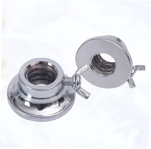 Miniatura 8 de Toddmomy 2 collares de barra, tuercas de mancuerna, bloqueo de tornillo, abrazadera, anillo de bloqueo universal de metal plateado para rotar