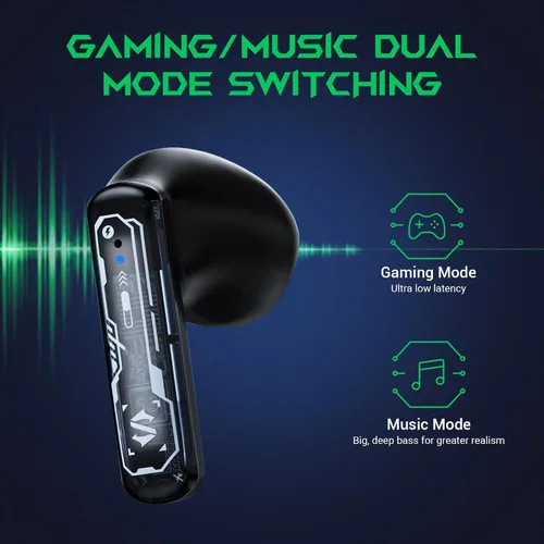 Miniatura 2 de Black Shark Auriculares Inalámbricos Verdaderos para Juegos, Bluetooth 5.3 con Modo de Música, 30 Horas de Tiempo de Reproducción, Llamadas Estéreo