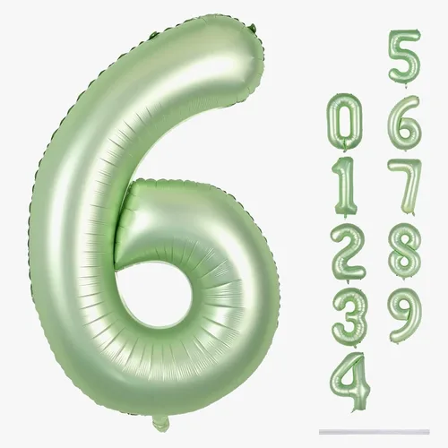 Miniatura 50 de Globo dorado champán con el número 5, globos de aluminio autoinflables grandes de 40 pulgadas del 0 al 9, globo de helio digital 5 dorado claro