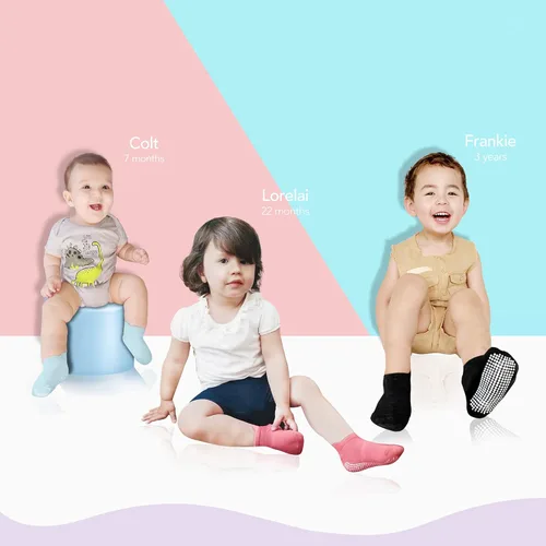 Miniatura 3 de CozyWay - Calcetines antideslizantes para bebés niños y niñas paquete de 6 y 12 unidades calcetines y tobilleras antideslizantes para bebés y niños