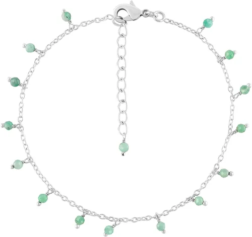 Miniatura 46 de Yanara Tobilleras de piedras preciosas para mujer, piedra natal natural, chapada en plata, joyería hecha a mano en 8.5 + 1.5 pulgadas, cristales