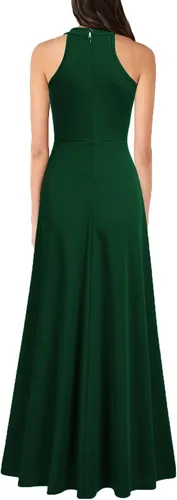 Miniatura 2 de MUSHARE Vestido largo formal sexy con cuello halter para mujer