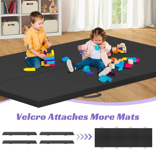 Miniatura 5 de BLKMTY Gymnastics Mats, Folding Exercise Mat Gym Yoga Aerobics Fitness Mats Kids' Gymnastics Tumbling Mat with Carrying Handles for Home Gym