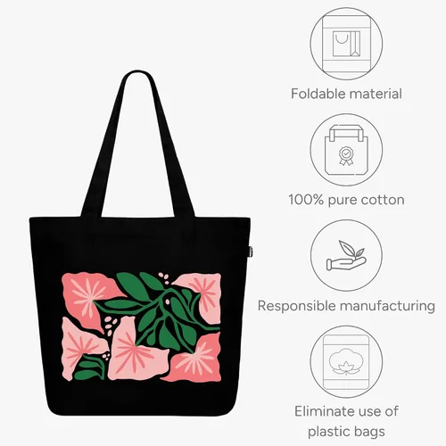 Miniatura 160 de Ecoright Bolsa de lona estética para mujer, bolsa grande con cremallera y bolsillo, bolsa de mano para mujer, para yoga, trabajo, playa