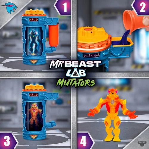 Miniatura 2 de MRBEAST LAB Mutadores Hyper Fusion, Experimenta y Crea la Pantera de Fuego, Añade Líquido de Mutación, Presiona el Escáner de Huellas Dactilares
