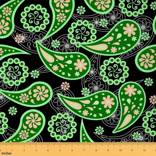 Miniatura 14 de Tela con patrón Paisley de The Yard, tela de tapicería floral étnica boho para sillas y sofás, costura, tela impermeable de arte mandala abstracto