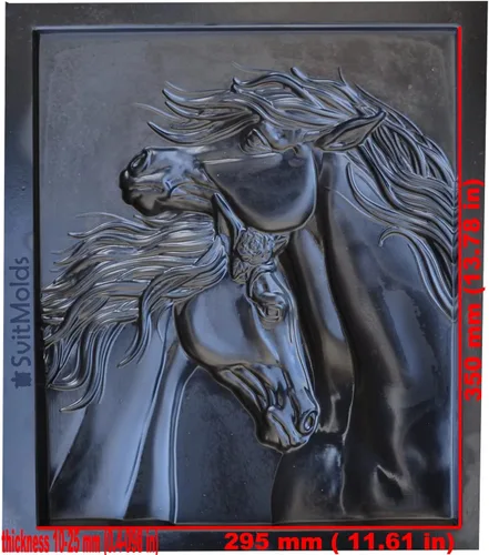 Miniatura 3 de SvitMolds Molde DIY Panno Panel Bas-Relief Bonito Caballo Cabeza de Corazón Placa de Hormigón Moldes Decoración Pared D82