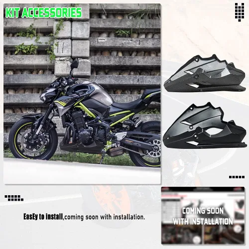 Miniatura 6 de Cubierta inferior del alerón del motor de la motocicleta compatible con Kawasaki Z900 2020 2021 2022 2023 2024 Z 900 marco de carrocería panel Negro