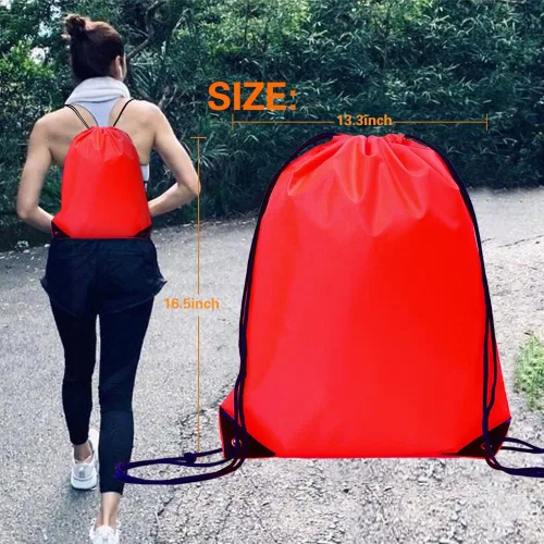 Miniatura 5 de Mochila con cordón a granel Draw String Bags Cinch Bolsa de poliéster, Rojo -, Classic