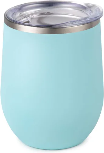 Miniatura 15 de Maars Bev - Vaso de vino de acero inoxidable sin tallo con tapa, aislado al vacío de 12 onzas, a prueba de derrames, apto para viajes, vasos midnight