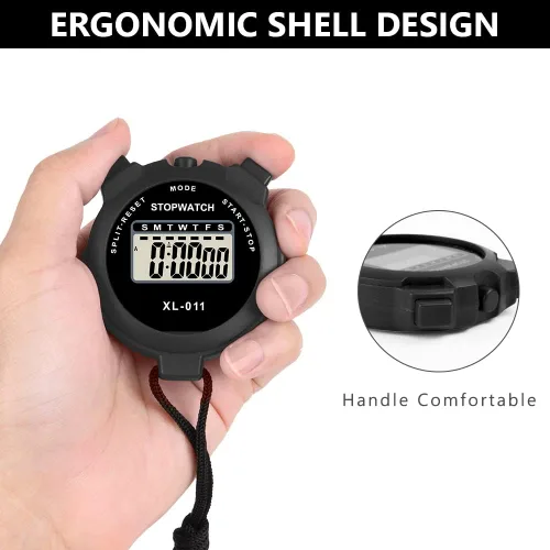 Miniatura 3 de Vicloon Temporizador deportivo digital, cronómetro de viaje simple con pantalla grande, temporizador dividido de una sola vuelta, fecha de alarma