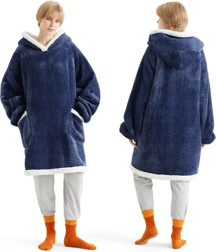 Miniatura 19 de Bedsure Manta con Capucha, Manta Portátil con Capucha como Regalos para Mamá, Regalos de Cumpleaños para Mujeres, Niños y Adolescentes, Sudadera