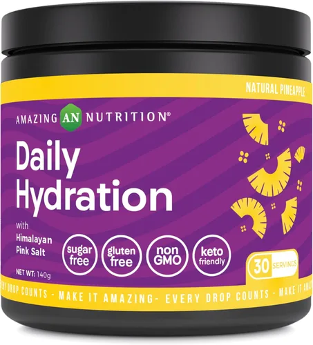 Miniatura 6 de Amazing Nutrition Hidratación diaria, polvo de electrolitos, 30 porciones, empaquetado con minerales esenciales, sin azúcar, apto para dieta