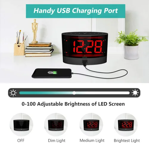Miniatura 5 de ANJANK Reloj despertador extra fuerte para durmientes pesados, agitador de cama inalámbrico, alarma dual vibratoria, sordos y con discapacidad