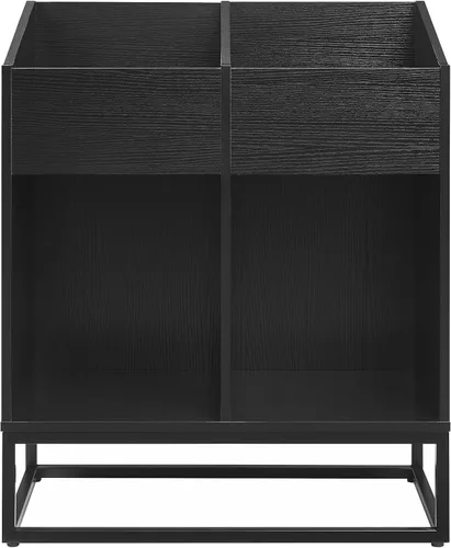 Miniatura 2 de Crosley Furniture Enzo - Moderno soporte de almacenamiento de discos de vinilo, estantes abatibles orientados hacia adelante para discos, color negro