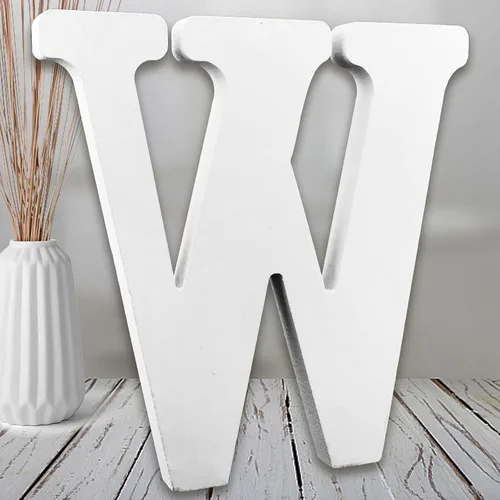 Miniatura 23 de AOCEAN MAGA Letras de madera blanca de 8 pulgadas, letras de madera sin terminar para pared, letras decorativas de pie en rodajas, decoración