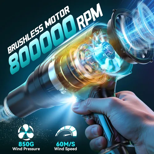 Miniatura 3 de Soplador de hojas de 800,000 RPM compatible con Makita18V: soplador de polvo inalámbrico Ecarke Turbo Jet Soplador eléctrico de mano alimentado