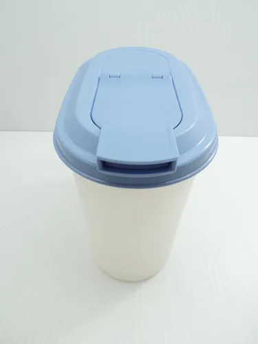 Miniatura 4 de Tupperware Vintage Slim Line - Jarra transparente para refrigerador de 1 cuarto de galón con tapa azul