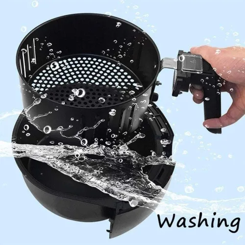 Miniatura 8 de Horno freidora de aire, freidora eléctrica de aire caliente, 1400 vatios, cocina con control de temperatura, apagado automático, sin BPA, cesta